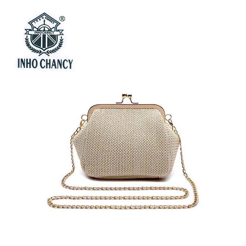 

2018 fashion wild autumn new imitation straw bag shell tide Korean version of the shoulder slung chain bag ladies shoulder bag