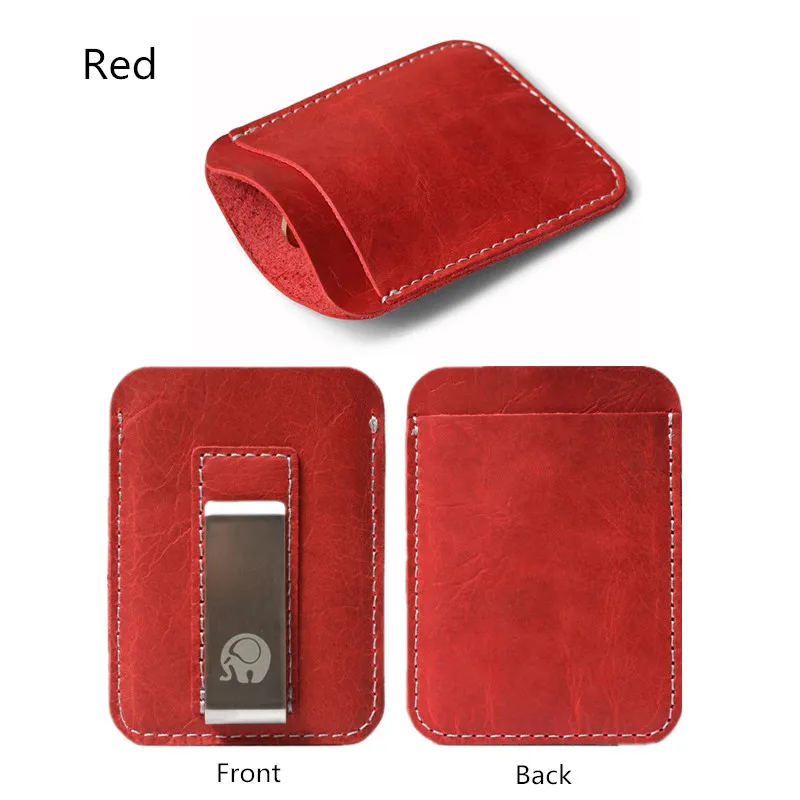 Передний карман, кошелек с зажимом для денег, натуральная кожа, маленький кошелек для кредитных карт, мужской RFID блокирующий Тонкий чехол для банковских карт, держатель, 4 цвета