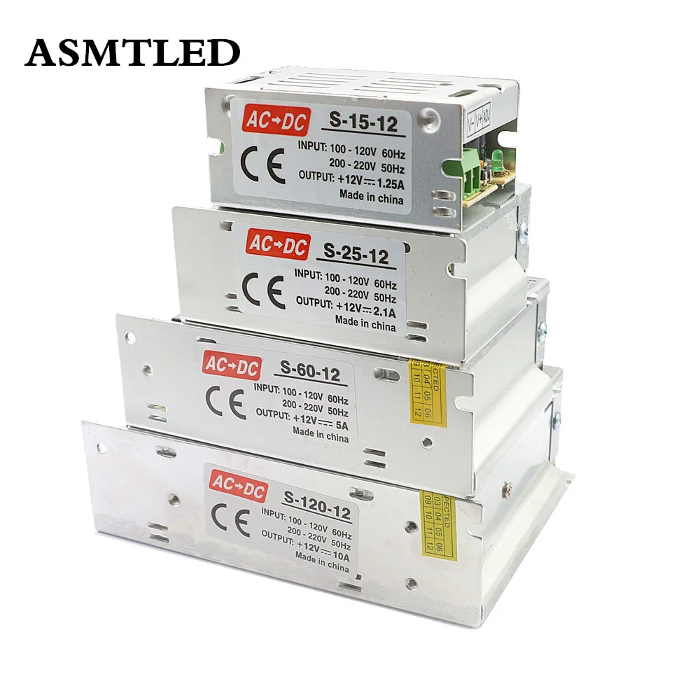 

DC12V Lighting Transformer 1.25A 2.1A 3A 5A 10A 15A 20A 30A 40A 50A 60A Switching Power Supply Source Transformer AC DC SMPS