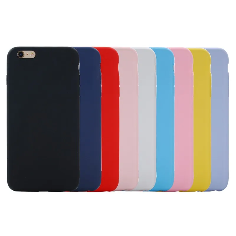 

Candy Color TPU Silicone Frosted Matte Case For iphone X 10 8 7 6 6S Plus Simple Solid Ultrathin Back Original 360 Cover