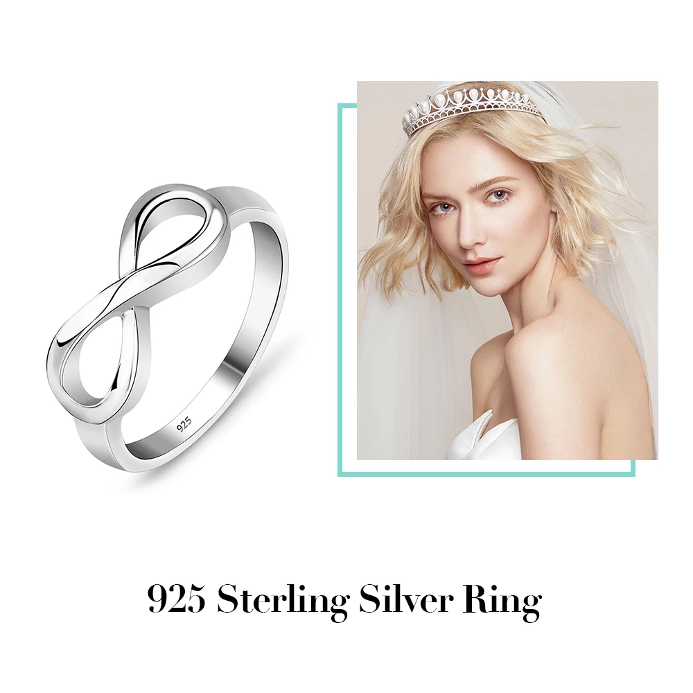 Genuine 925 Brand Rings For Women Knot Ring Sterling Silver S925 Stamped Silver Infinity Ring Best Gift(JewelOra Ri101995)