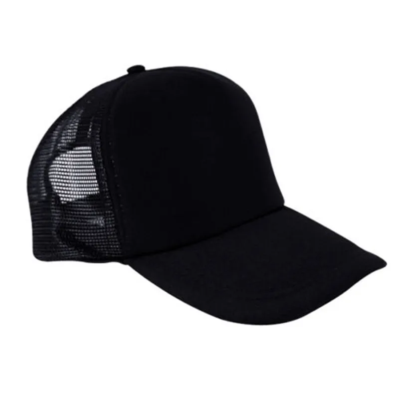 

KLV Black Mens Unisex Ladies Women Baseball Mesh Cap Rapper Trucker Snapback Hat Summer Breathable Sun Hat