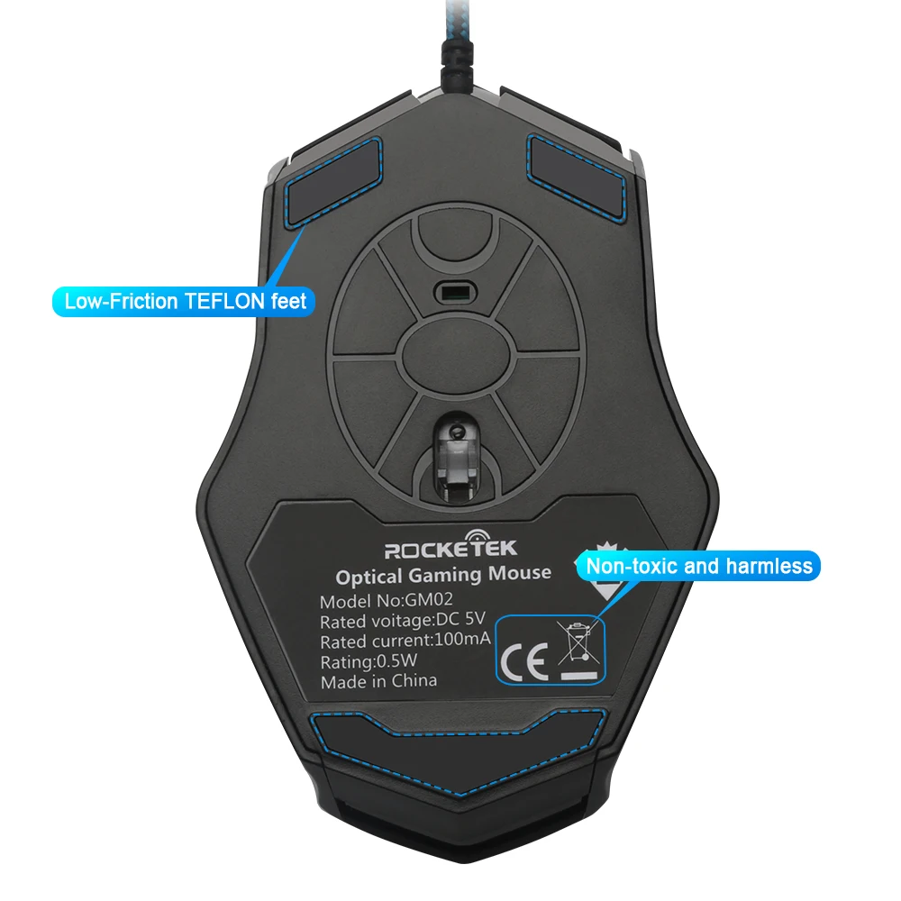 Игровая usb мышь Rocketek 3200 DPI 7 кнопок эргономичный дизайн аксессуары для настольного