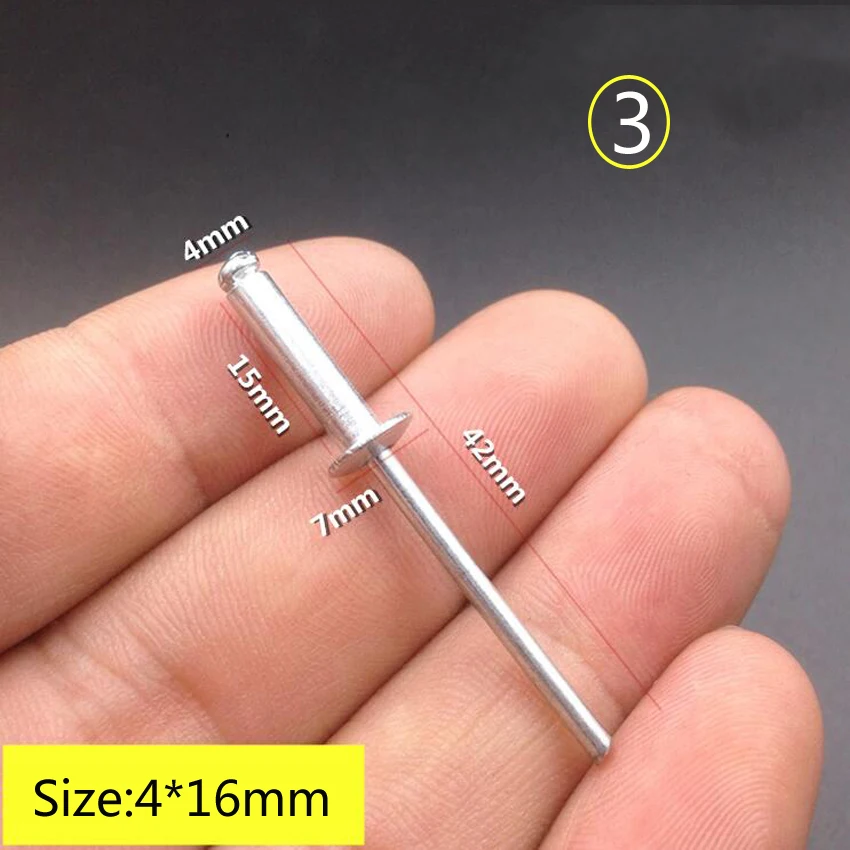 Горячая 1 кг/коробка M3.2/M4/M5 алюминиевые глухие заклепки с круглой головкой заклепки украшения ногтей поп заклепки