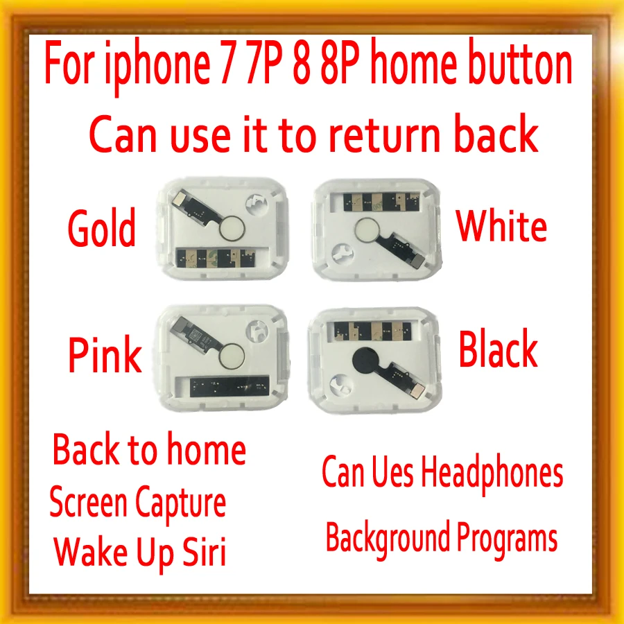 

JC Universal Home Button Flex for iPhone 7 7Plus 8 8Plus Return Home Function Black White Gold Rose gold Return Back Button