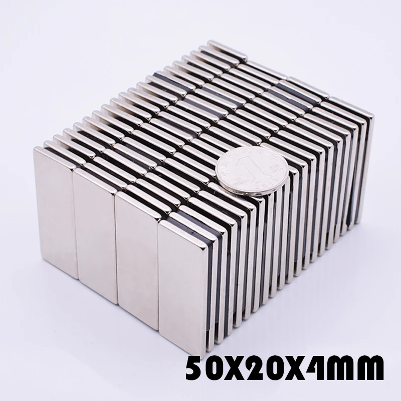 

2Pcs 50x20x4 mm neodymium magnet strong magnets N35 neodymium magnets magnet for crafts gallium metal 50*20*4 Electromagnet
