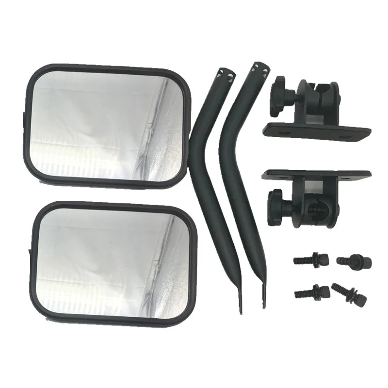 2 Pcs Classical Black Round/Rectangular Car Rear View Mirror