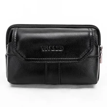 Высококачественная Мужская поясная сумка на талию из натуральной кожи, кошелек, сумка для мобильных телефонов, портсигар, денег, мужская сумка из воловьей кожи