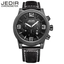Relogio Masculino JEDIR Марка Мужчины Часы Мода Повседневная Часы Мужчины Натуральная Кожа Хронограф Кварцевые Наручные Часы Montre Homme