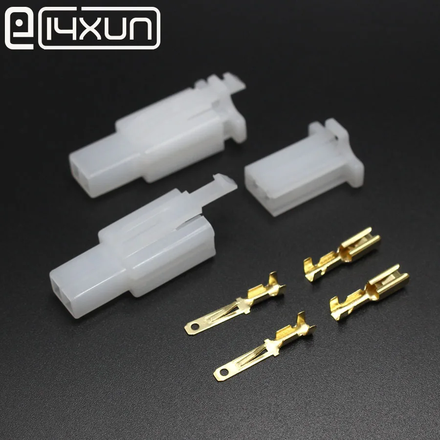 Free shipping ,10 sets 2.8mm 2 Way/pin Electrical Connector Kits Male