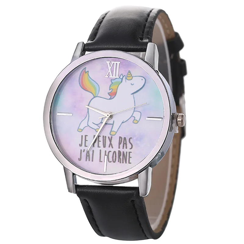 

Fashion Silver Cartoon Watch Women Casual Analog Leather Dress Wrist Watches For Women Clock Ladies Watches montre femme 2019