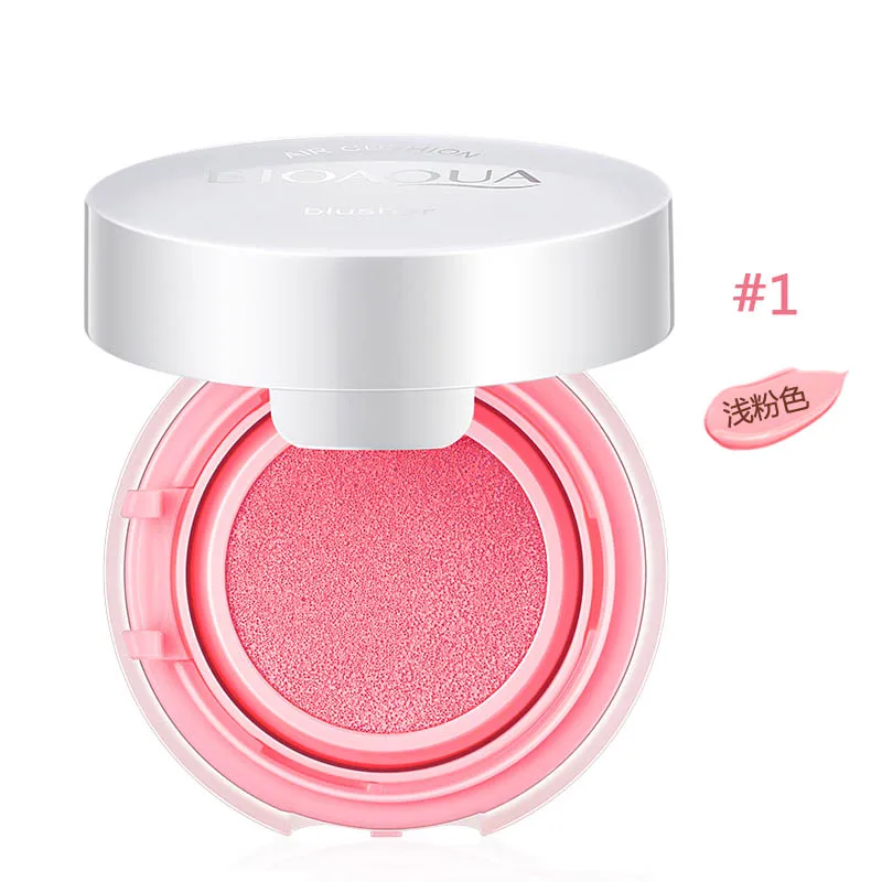 Натуральный розовый макияж воздушной подушки макияж минерализация щек Гладкий Косметика мягкий порошок румяна - Цвет: A1