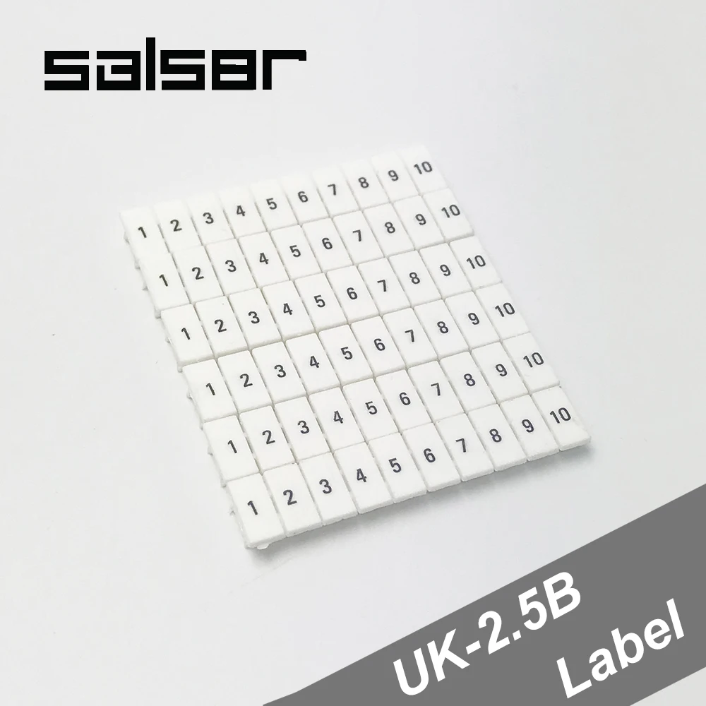 

(100PCS) Connector Label Lettering Sign Suit for Universal Terminal Blocks UK-2.5B/ UK-5N Barrier Screw Type ZB6