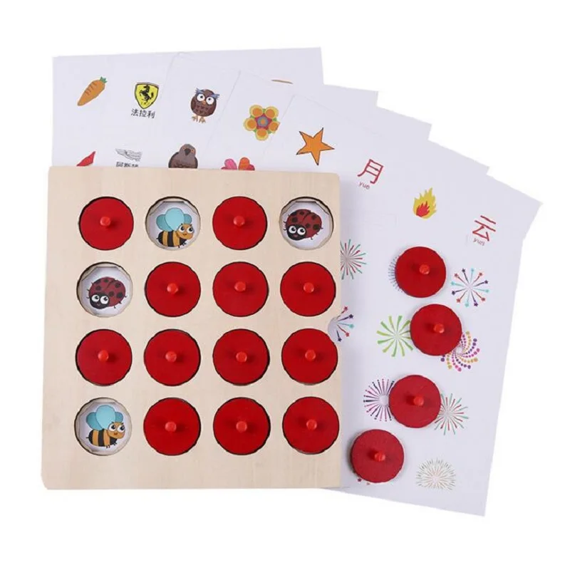 Kids Wooden memory chess children 3-6 years old brain development memory training game wooden toys 2