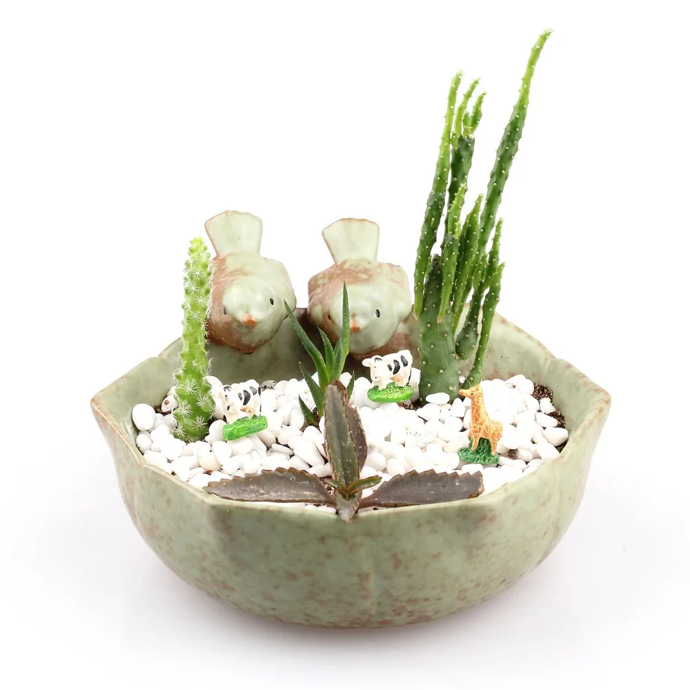 

Bird Feeder Ceramic Succulent Plant Flower Pot Flowerpot Planter Small