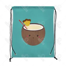 Милый сладкий кокос напиток печати шнурок рюкзак путешествия мешок Обувь подарок мешок Mochilas feminina