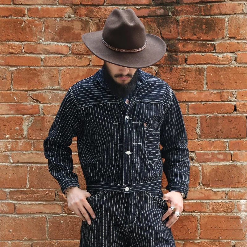 878 Bronson Винтаж Индиго куртка вабаш в полоску 15 5 Oz джинсовая куртка|denim jacket|jacket