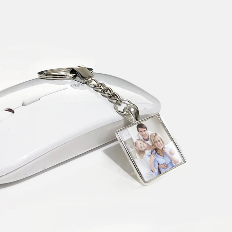OMGALA личный календарь брелок на заказ ваша семья положить ребенка фото квадратный Подарочный Брелок для ключей для влюбленных друзей стеклянный кабошон