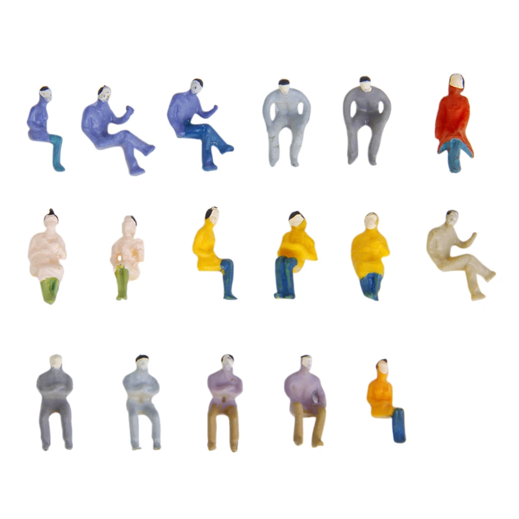 100pcs Sitting People Figures Passenger Train Railway Architecture Layout 1:100