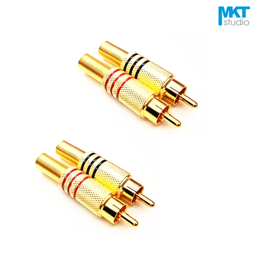 

100Pcs Gold Plated RCA Phono Cinch AV Male Audio Video Connector Plug Jack