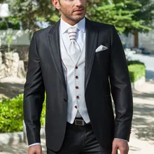 Новое поступление мужские английские костюмы костюм темно-серый Свадебный костюм для мужчин свадебный смокинг костюм куртка+ брюки+ галстук+ жилет