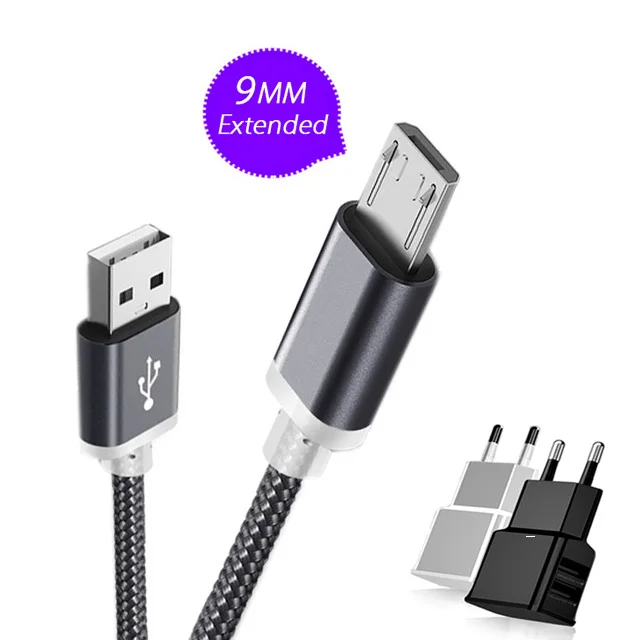 9 мм разъем Micro USB длинный штекер зарядный кабель шнур для Blackview A7/V8/A20 A30 Bv5000 Leagoo HOMTOM Nomu S10 Pro S20 S30 Mini