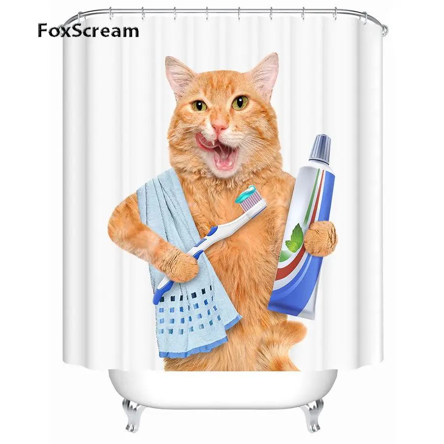 Cat Shower Curtain Cat Decorative Bath Curtains For Bathroom big