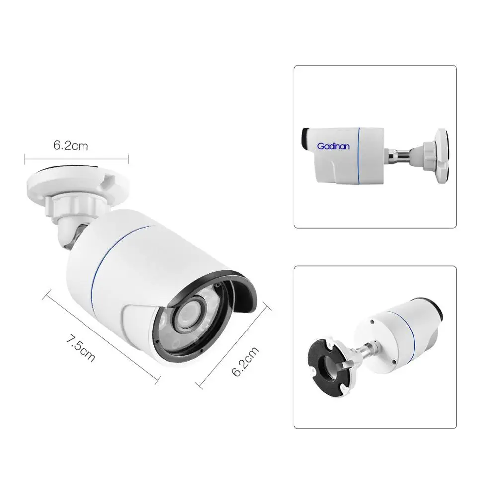 Gadinan 4CH 5MP POE NVR Kit Security Camera System 5.0MP IR Indoor Outdoor CCTV Dome POE IP Camera