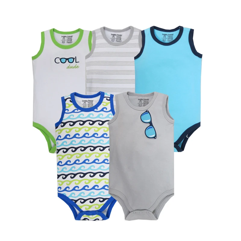 

2019 5Pcs New Cotton Baby Rompers Infant Toddler Jumpsuit Short Sleeve Baby Girl&Boy Clothing Newborn Overall Clothes 15-644