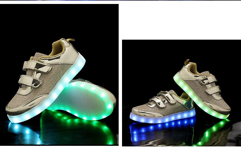 Размер 25-37 usb зарядка корзина Led детская обувь с светильник детская повседневная обувь для мальчиков и девочек светящиеся кроссовки светящаяся обувь