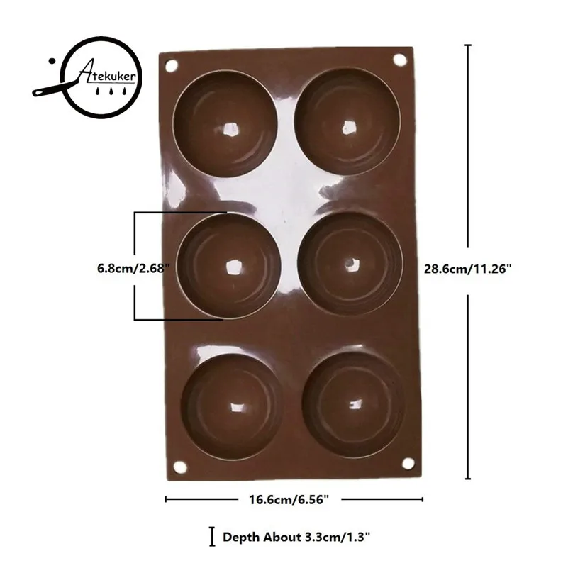 Atekuker полусферическая форма, силиконовая форма для выпечки, кондитерские инструменты, формы для выпечки, формы для муссов, тортов, выпечки, силиконовые формы