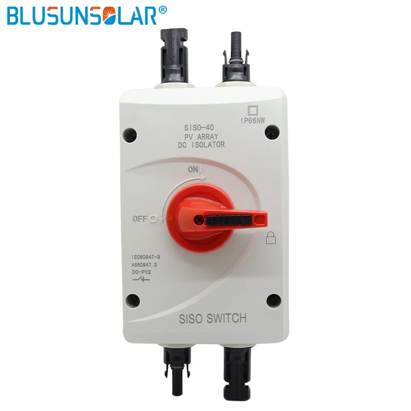 SISO-40 Солнечная Электрическая защита DC 1200VDC выключатель изолятора с 2 парами PV