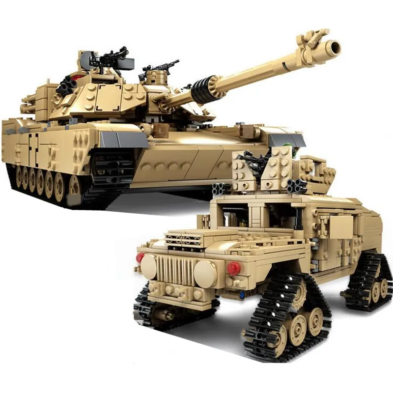 KAZI 10000 Century военный M1 A2 Tank Cannon Deformation Car DIY Building Blocks игрушки для детей|building blocks|tank