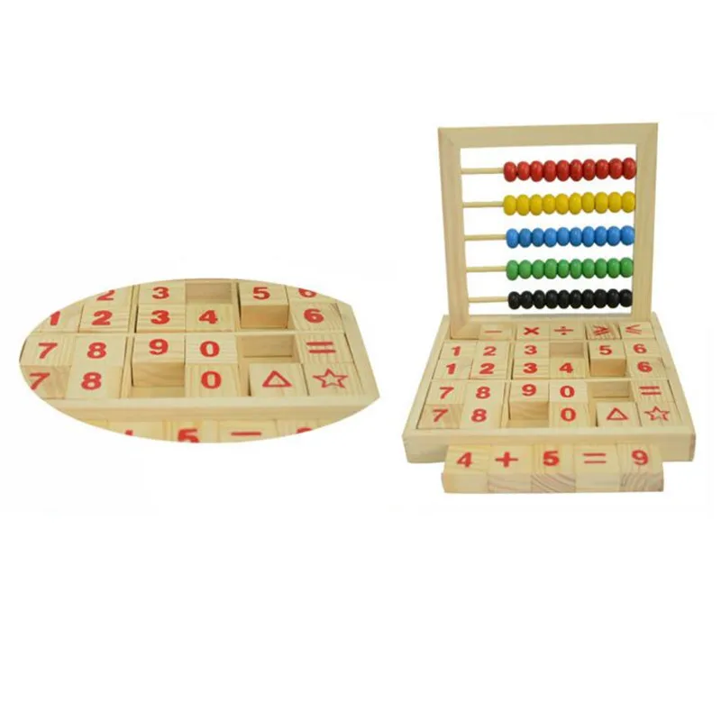 Деревянные Монтессори ребенка Abacus Обучающие блоки игрушки Детская развивающая игрушка арифметика обучения для ребенка