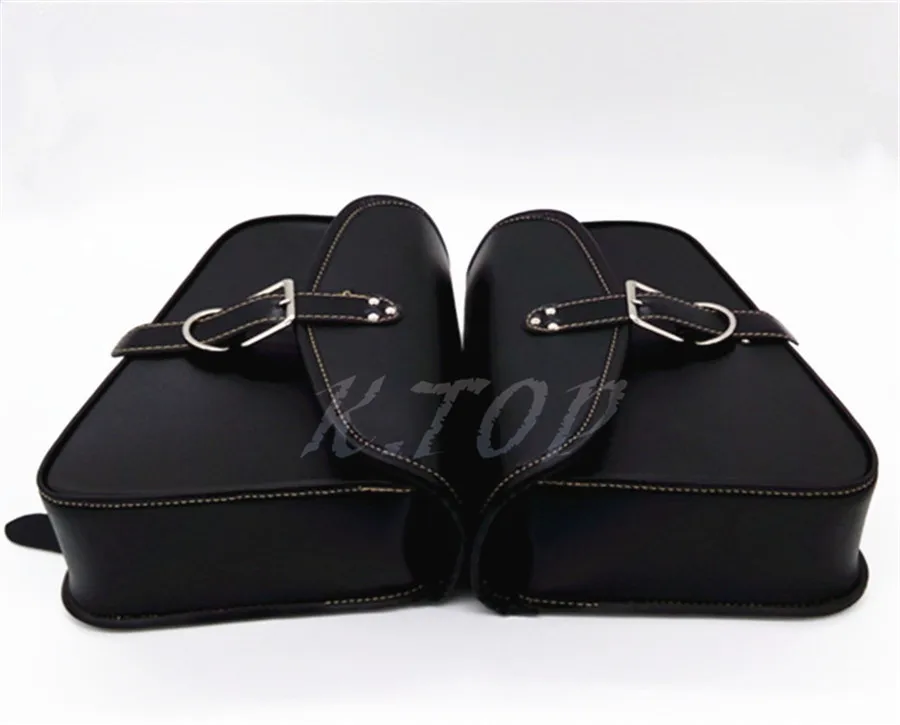 2X черный в байкерском стиле из искусственной кожи сумка под сиденье Сумка багажная сумка подходит для Sportster XL 883 прикрепляющиеся, для спортивного автомобиля