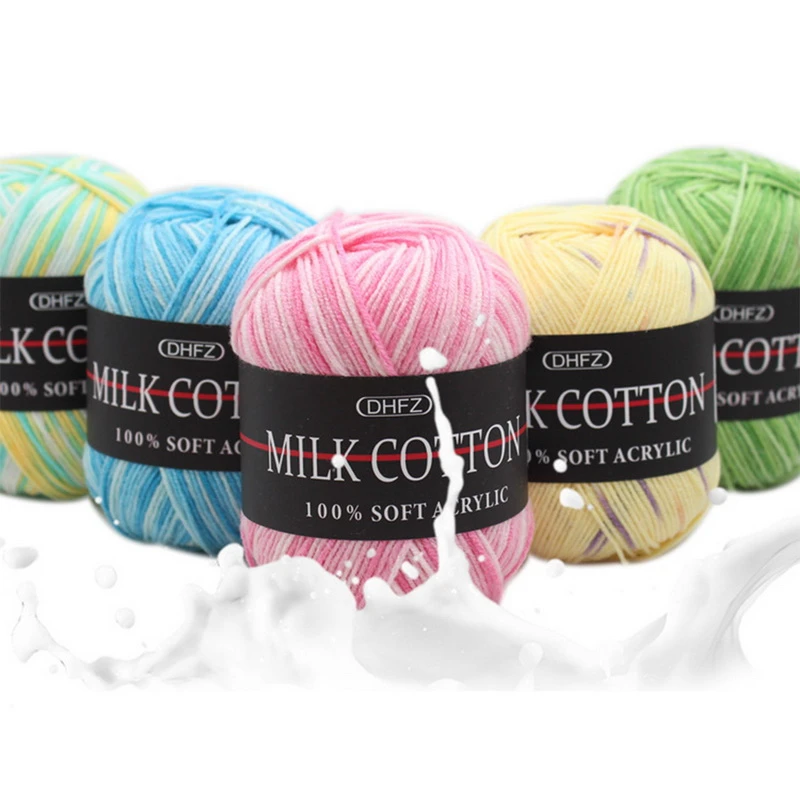 Susu Lembut Muiticolor Bayi Kapas Benang Double Benang Rajut Crochet Diy Kerajinan Sweter Rajut Syal Topi Rajutan Tangan Benang Diy Knitting Aliexpress