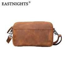 EASTNIGHTS Мужская сумка из натуральной кожи crazy horse Кожаные мужские сумки через плечо бизнес ноутбук сумка TW2001