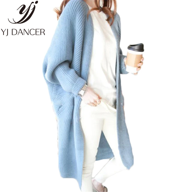 

Autumn Winter New Plus Size Fashion Women Leisure Loose size Solid color Batwing Sleeve Cardigan Sweater Female coat Ljj0104