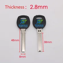 JF064 старый стиль без небольшого слота Болванка для ключа для мотоцикла полукруг замена лезвия-ключа длина 48 мм(10 шт