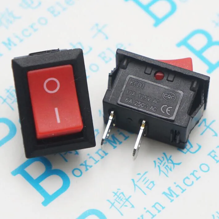 

10pcs RED 15*21mm SPST 2PIN ON/OFF G127 Boat Rocker Switch 6A/250V 10A/125V Car Dash Dashboard Truck RV ATV Home