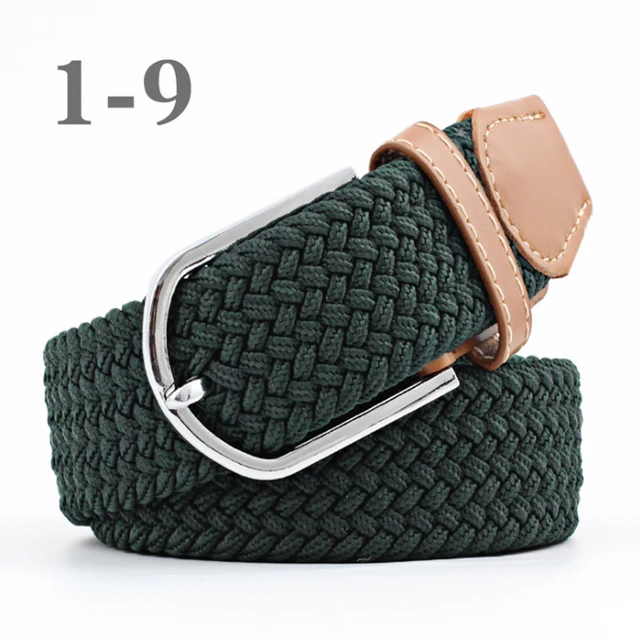 ZLD 60 Colors Female Casual Knitted Pin Buckle Men Belt Woven Canvas Elastic Expandable Braided Stretch Belts For Women Jeans 16