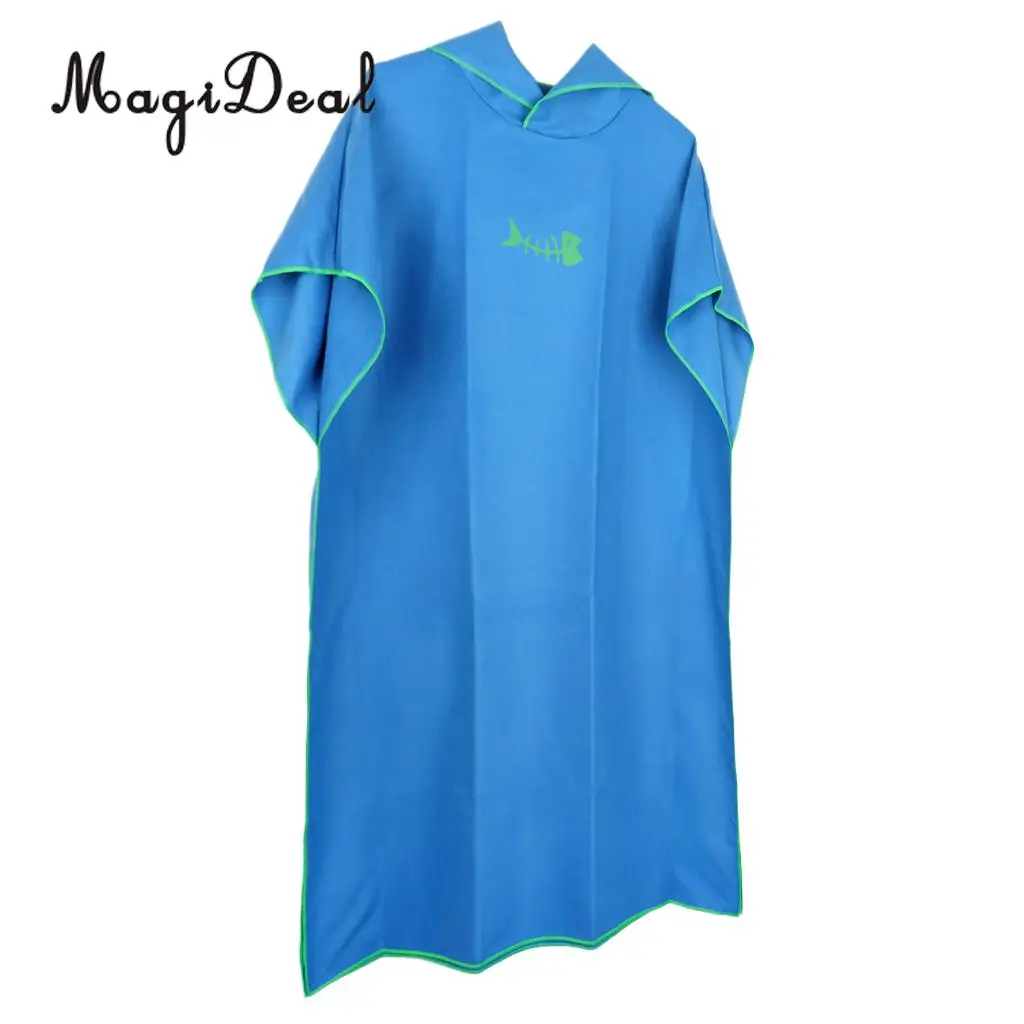 Surf Poncho Towel with Hood for Adults Women Men, Microfiber Beach Changing Robe for Swimming Bathing Kitesurf Wetsuit