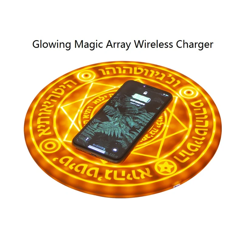 

Novelty Light Glowing Magic Array Wireless Charger Universal 5W 10W Wireless Fast Charger Change pad for iPhone Samsung Huawei