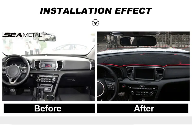 For LHD KIA Sportage QL 2016 2017 Car Anti-slide Pad Dashboard Mats Reflective Sticky Mat Trim Summer Supplies Auto Accessories (4)