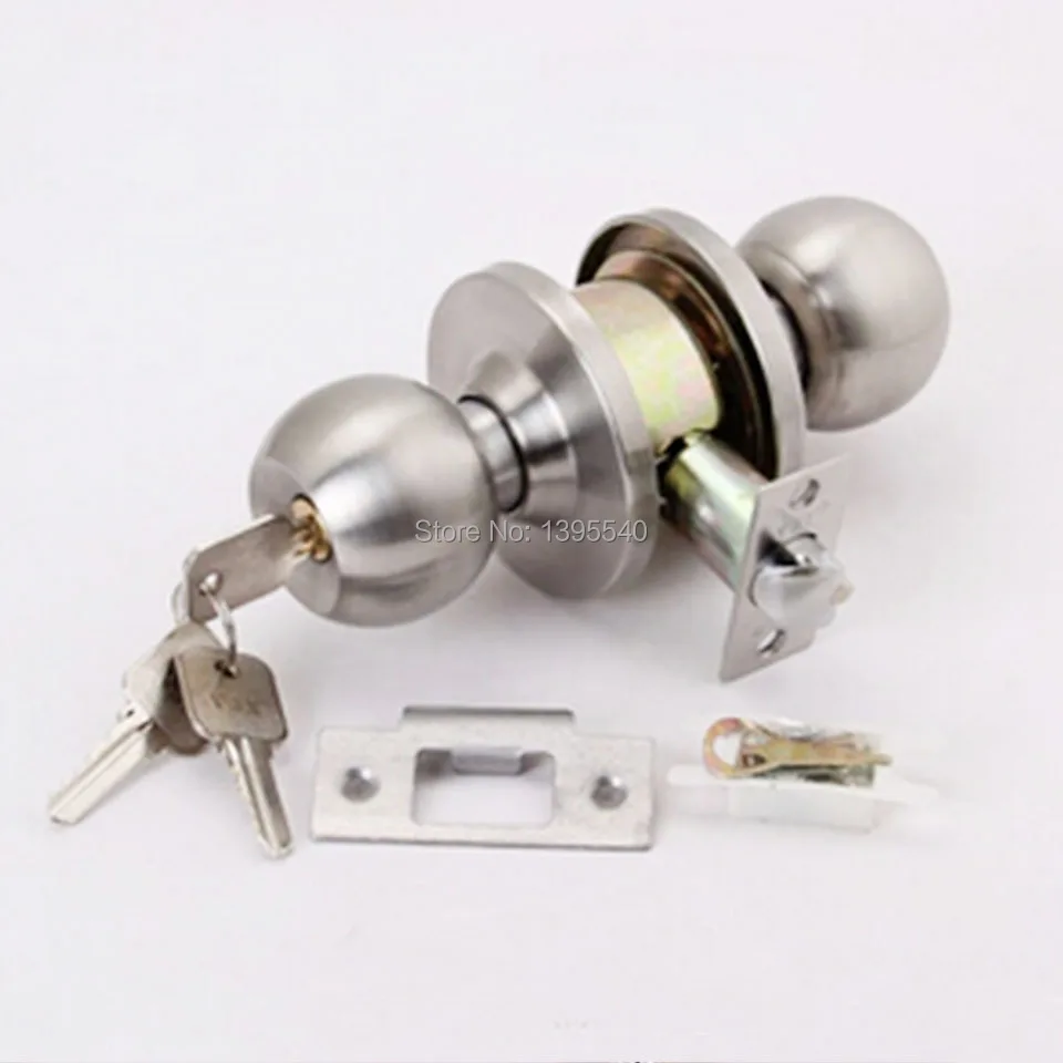 New Indoor Door Lock Cylindrical Ball Lock With Key Bedroom Door