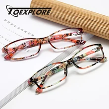 TOEXPLORE ore, модные женские очки для чтения, мужские портативные очки для дальнозоркости, цветочные винтажные Ретро Оптические очки для родителей+ 2,5+ 3