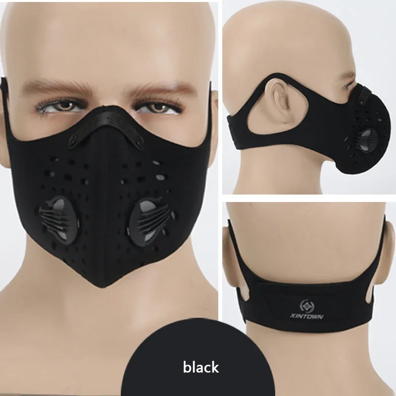 Зимняя Балаклава, маска для велоспорта, маска для лица s с фильтром, половина лица, углеродная маска для велосипеда, полумаска для лица, тренировочные маски