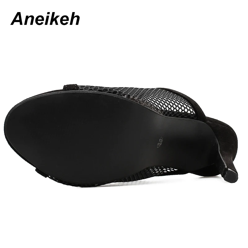 Aneikeh/сезон лето С открытым носком Женские босоножки шлепанцы без задника с