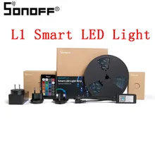 SONOFF L1 умный светодиодный свет полосы затемнения Водонепроницаемый WiFi гибкие RGB световые полосы работать с Alexa Google домашний танец с музыкой