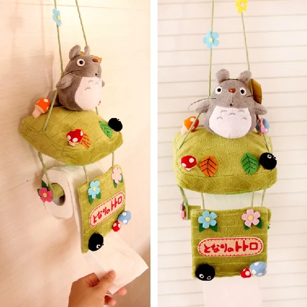 Vehienlar totoro коробка для салфеток плюшевая кукла мультяшная ткань полотенце висячий бумажный держатель Держатель для бумажных полотенец